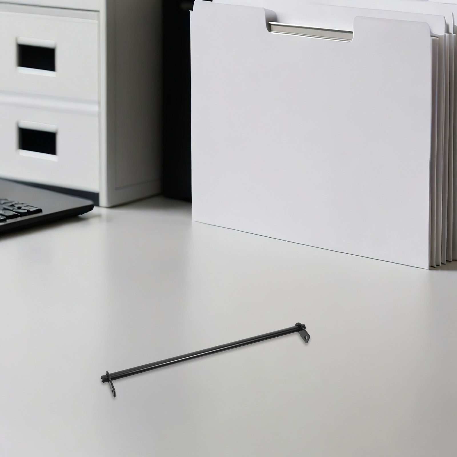 File Folder Hanging - 5個入り吊り下げ式ファイルフォルダー用両端金属レール 10インチ ファイリングキャビネットオーガナイザー 引き出しサポートロッド フォルダー吊り下げロッド