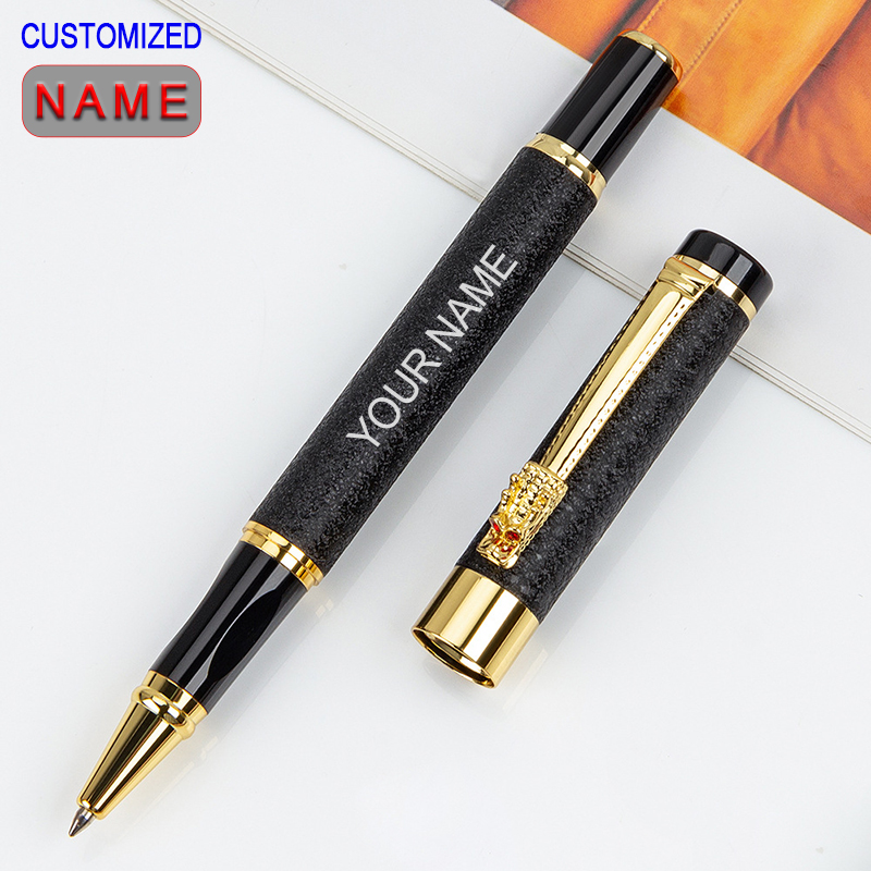 Stationery Office Supply Store - カスタム彫刻金属ジェルペン、テキスト書き込み文房具、オフィスアクセサリー、学用品、高級店、教師へのギフト、黒、2025
