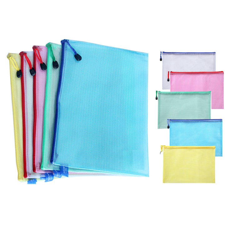 Portfolio Folder Zip - 5 個文具収納袋 A4/A5 ドキュメントフォルダグリッドジッパーバッグオフィス教育用品防水ドキュメントファイル TMZ