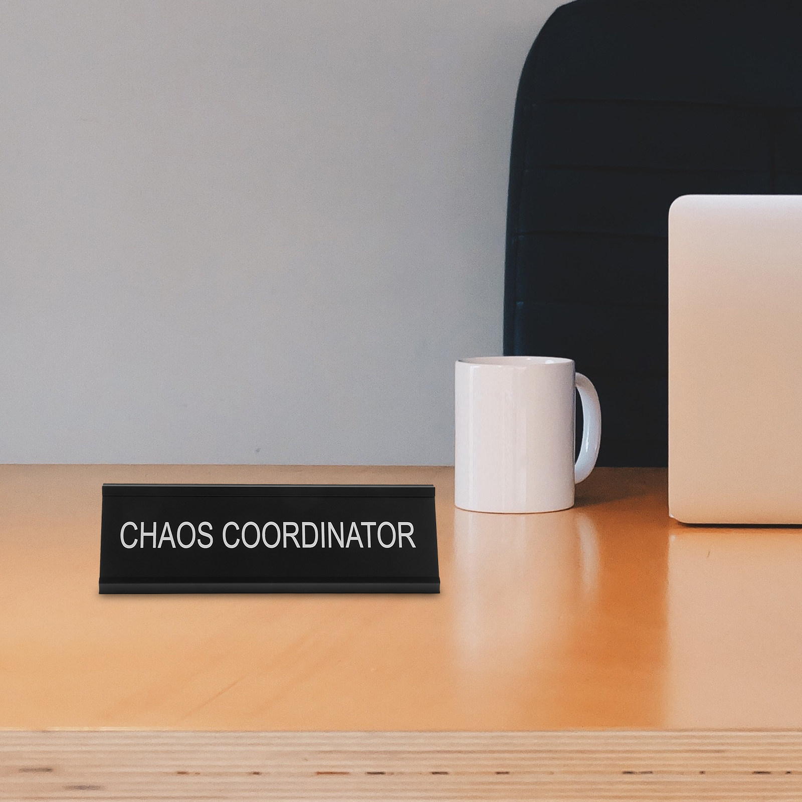 Desk Name Plate - L字型アルミ合金デスクプレート カオスコーディネーター オフィス・ホーム用ネームプレート 面白いオフィスサイン 装飾用デスクサイン