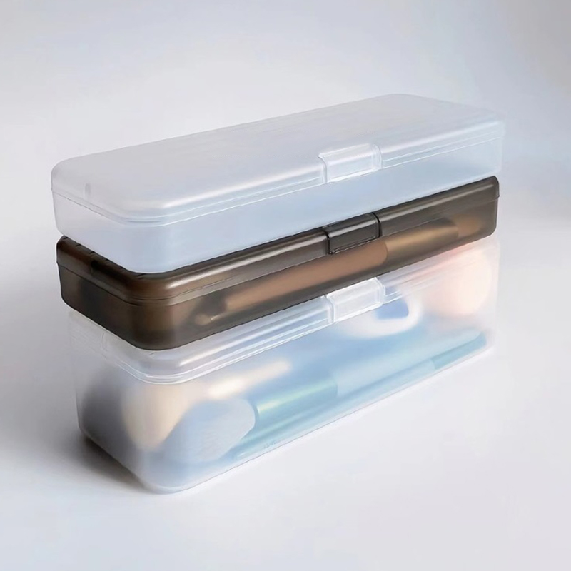 Stationery Supplier - 2 サイズ化粧品収納ボックス透明プラスチックペンホルダー化粧ブラシ収納バケツ学生文具収納ボックス