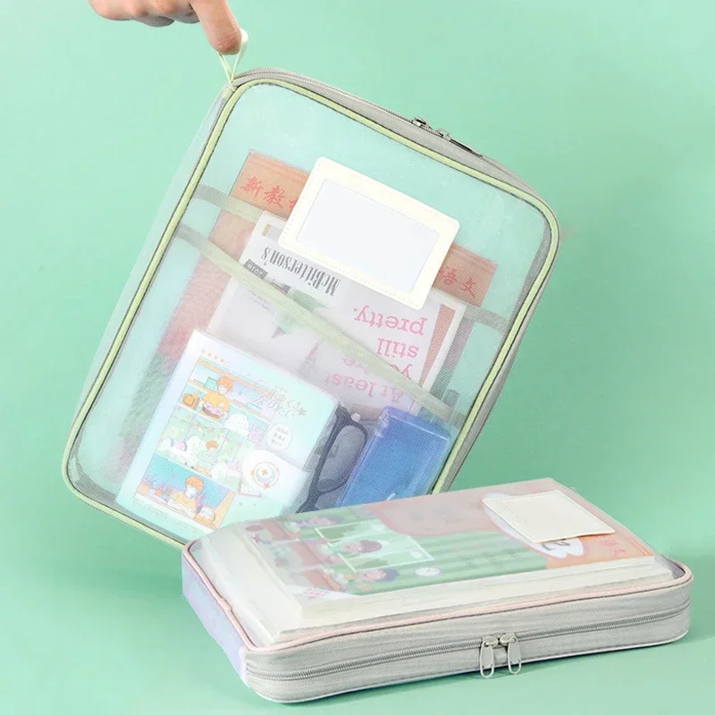 A4クリアメッシュジッパー付きドキュメントバッグ L字型ファ - Portfolio Folder Zip のレビューと価格
