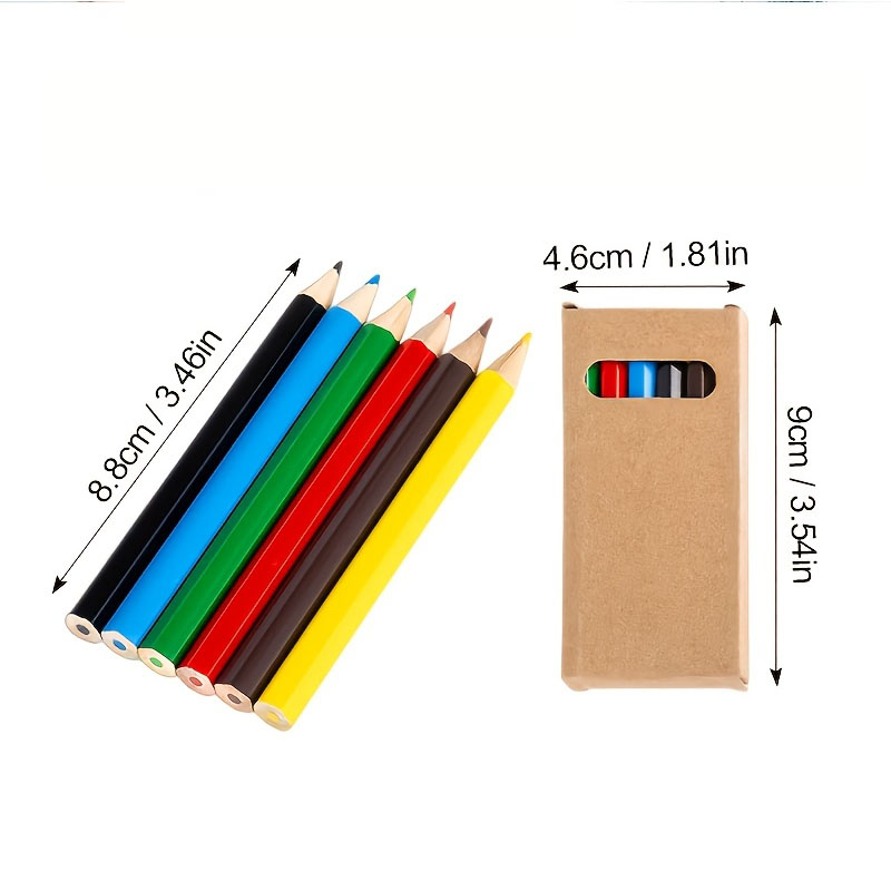 6色ミニ色鉛筆12箱（合計72本）、アート描画ツール、学生用 - Total Stationery & Office Supply のレビューと価格