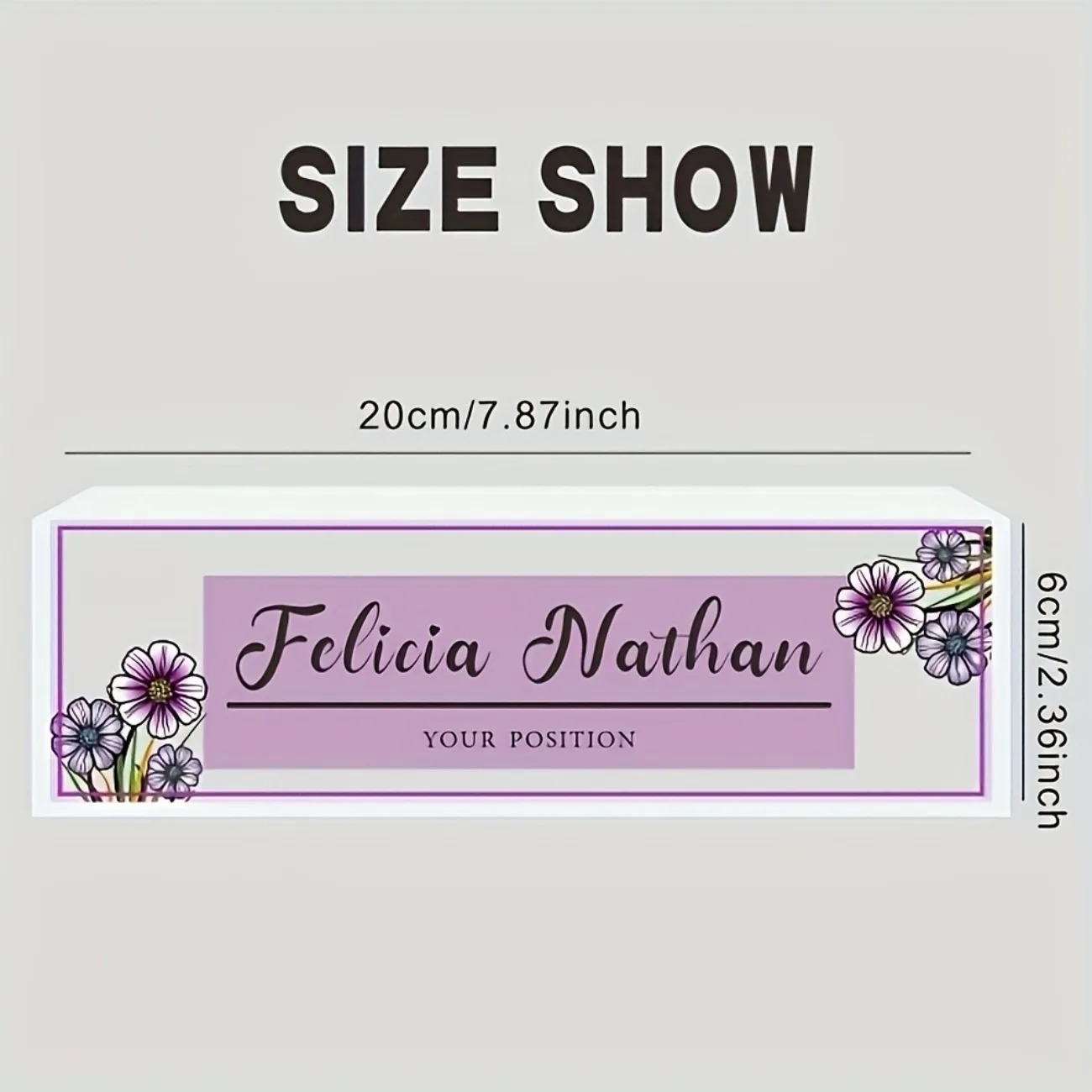 ピンクパープルの花柄アクリル製デスクネームプレート、パーソナ - Desk Name Plate のレビューと価格