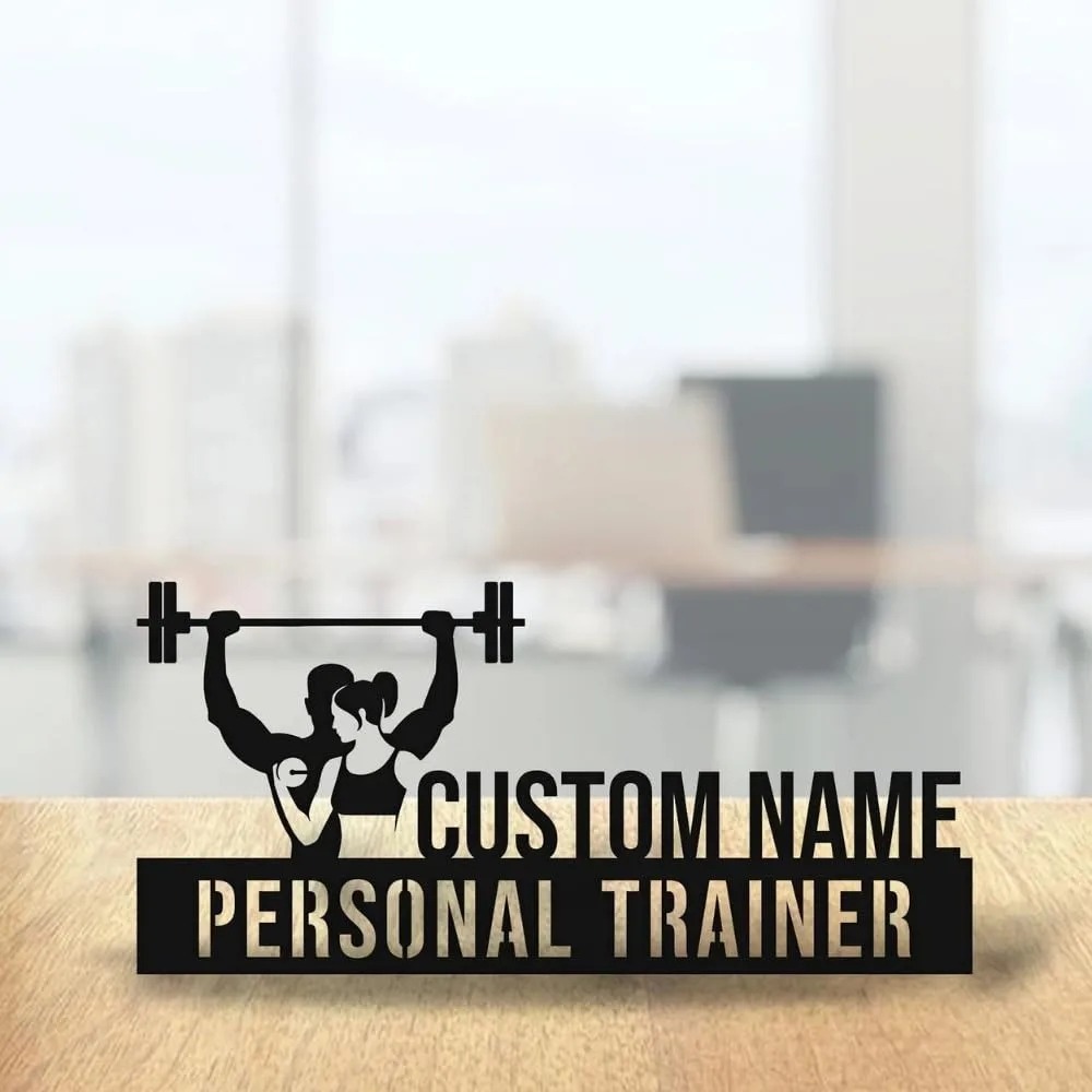 カスタム刻印入りパーソナルトレーナーメタルデスクネームプレー - Desk Name Plate のレビューと価格