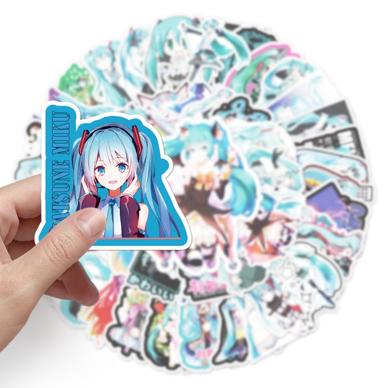 初音ミク落書きステッカークリエイティブ漫画かわいいファッショ - Memo Pad Sticky のレビューと価格