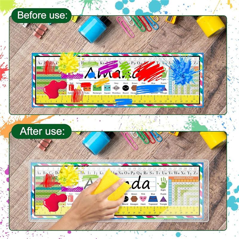 N34R-クリア 再利用可能なポケットネームプレート 30枚 - Desk Name Plate のレビューと価格