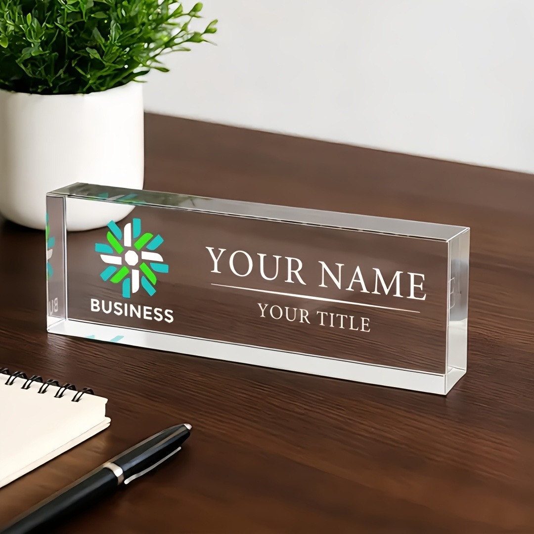 2Dフラットパーソナライズアクリルデスクネームプレートピンク - Desk Name Plate のレビューと価格