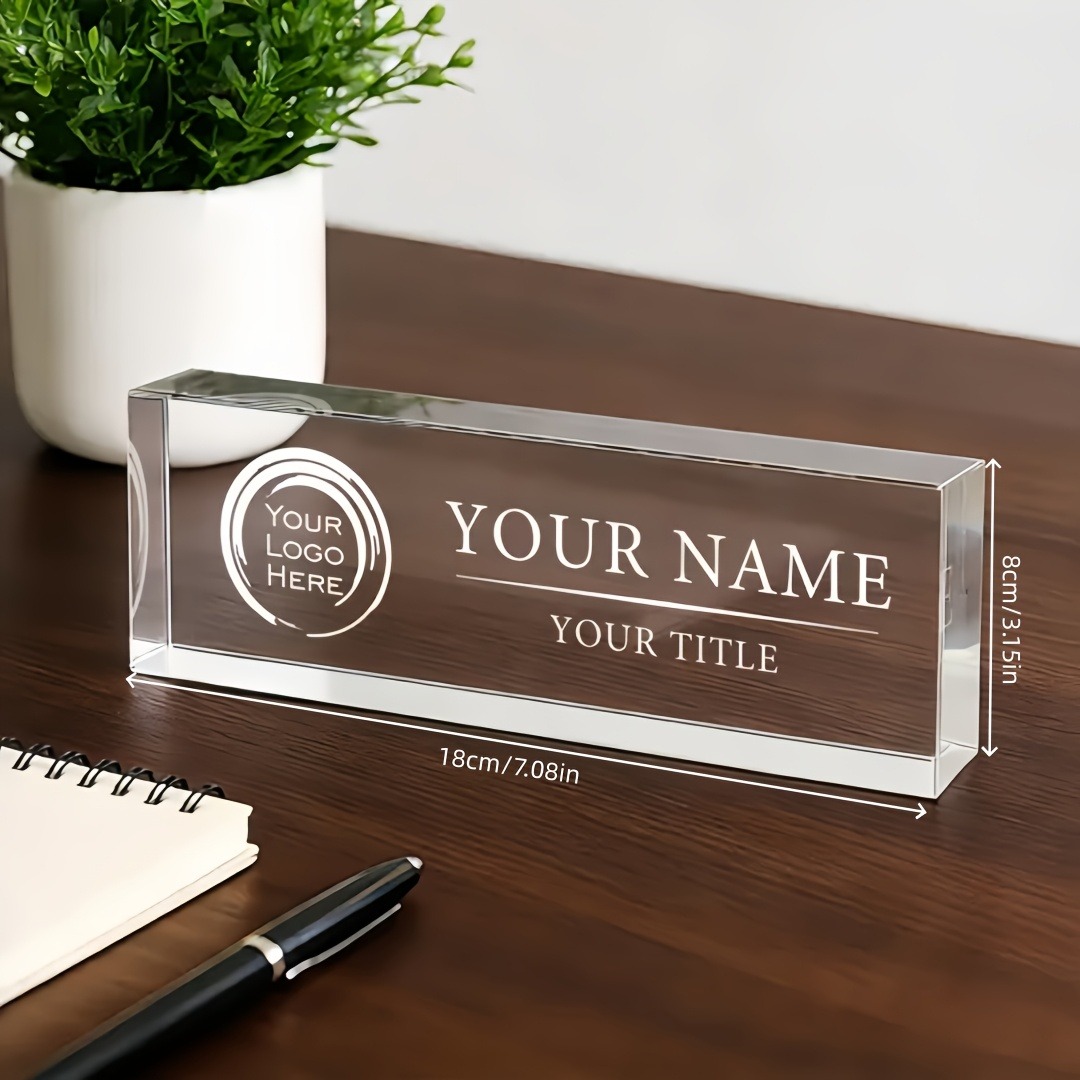 2Dフラットパーソナライズアクリルデスクネームプレートピンク - Desk Name Plate のレビューと価格