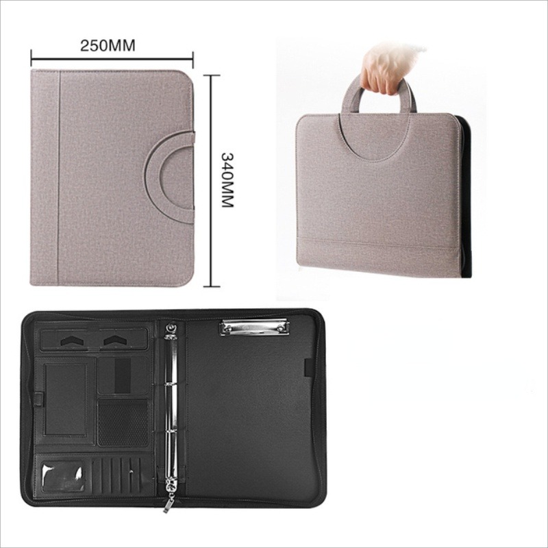 1Pc A4 PU レザージッパーファイルフォルダーバッグド - Portfolio Folder Zip のレビューと価格